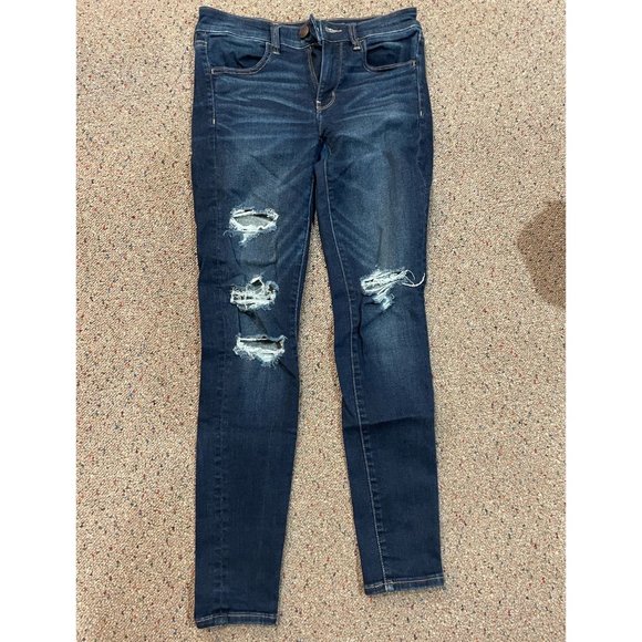 American Eagle Next Level Stretch Ripped Jeans Size 6 - Picture 2 of 4